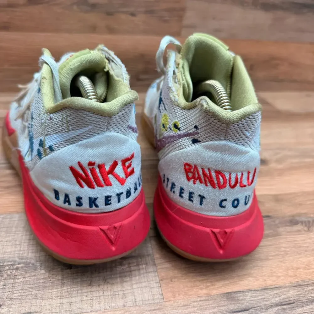 Nike Kyrie 5 Bandulu Mens Size 8.5 Paint Splatter CK5836-100 Basketball Shoes